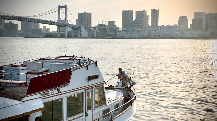 夕景のレインボーブリッジとグ���バンの外観